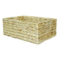 a large woven basket on a white background