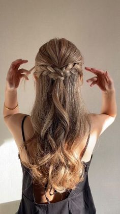 Braided Half Updo, Cute Prom Hairstyles, Half Updo Hairstyles, Kadeřnické Trendy, Fairy Hair, Updo Hairstyle