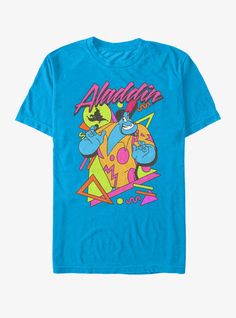 Turquoise Disney Aladdin Ala Genie T-Shirt | BoxLunch Darth Vader Father, Disney Aladdin Genie, Galaxy T Shirt, Nerd Shirts, Lion Tshirt, Disney Lion King, Disney Aladdin, Pants Vintage, Long Sleeve Sweatshirt