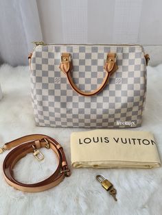 Dream Purse, Louis Vuttion, Speedy Bandouliere 30, Louis Vuitton Speedy Bandouliere, Speedy Bandouliere, Luxury Purses, Damier Azur, Louis Vuitton Speedy, Sequin Top