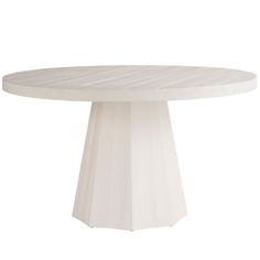 a white round table on a white background with no one around it or in the photo