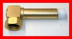 an image of a brass plated pipe with nozzles on the top and bottom