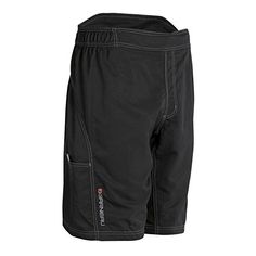 the shorts are black and have zipper pockets