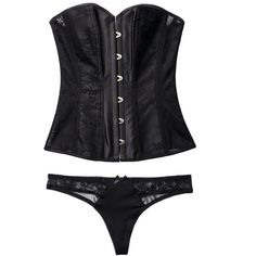 Get hooked! This sexy lace & satin corset flatters your curves and easily hooks at the front so you can take on your night effortlessly. Tie it up at the back and wear the matching thong for your finished look! Undergarment Fashion, Bra Outfit, Romantic Lingerie, Black Lace Corset, Chic Bra, Lingerie Catalog, Boned Corsets, Satin Corset, Corsets And Bustiers