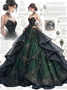 Dress Design Drawing, Dress Sketches