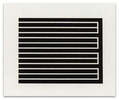 an abstract black and white painting with horizontal lines