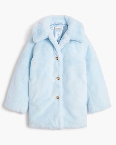 Factory: Girls' Faux-fur Coat For Girls Jacket Coquette, Blue Winter Jacket, Girls Faux Fur Coat, Blue Winter, Cotton Jacket, Faux Fur Coat, Winter Coat, For Girls, Fur Coat