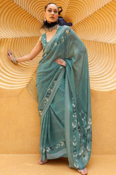 Elevate your everyday style with this effortlessly chic Casual Saree, crafted from lightweight Georgette fabric. The saree features a beautiful printed design, adding a touch of elegance to your casual wardrobe. Ideal for daily wear or relaxed outings, it drapes comfortably, offering a breezy and stylish look. Whether you're running errands or meeting friends, this saree ensures you stay fashionable with ease. Slight color variations may occur due to different lighting settings. Grey Saree, Sea Green Color, After Six, Casual Saree, Meeting Friends, Gowns For Girls