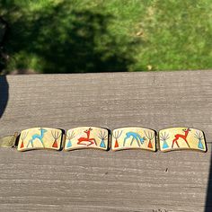 Rare Gustav 4 Panel Bracelet With Fawn. Matte Enamel And Brass. Circa 60’s 7 1/2” X 5/16” See Pics For Details And Condition. Womens Jewelry Bracelets, Cuff Bracelet, Cuff, Women Jewelry, Brass, Bracelet, Cream, Pink, Women Shopping