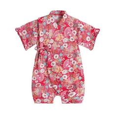 There are so many reasons to love these super cute wrap kimono bodysuits Made of high-quality material. The material is soft and highly absorbent, and it is gentle against a baby's skin. One of the main reasons baby kimono is so popular is the wrap style. All new parents will tell you that not having to pull anything over the head of a baby (especially a newborn baby) makes it much easier for all concerned about changing time. And it's this baby kimono feature that most modern styles and variati Uniform Clothes, Baby Cosplay, Japanese Kids, Baby Kimono, Modern Kimono, White Pineapple, Designer Baby Clothes, Online Kids Clothes, Floral Pajamas