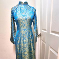 Nwot. Ao Dai La T Tm H Ng. Size L. Comes With Beautiful Blue Bead Detailing. Ao Dai Only. No Pant. Preferred Care: Hand Wash And Air Dry. No Detergent. Use Mild Soap Instead. Please See Pictures For Details Or Any Markings/ Flaws. Let Me Know If You Need Additional Photos With Measurements. Elegant Blue Fitted Ao Dai, Elegant Evening Blue Ao Dai, Festive Fitted Blue Ao Dai, Blue Ao Dai For Spring Formal Occasions, Formal Blue Ao Dai For Spring, Blue Fitted Long Sleeve Ao Dai, Blue Ao Dai For Spring Party, Blue Fitted Ao Dai For Evening, Fitted Blue Ao Dai For Evening