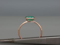 Natural Emerald Rose Gold Ring May's Birthstone Handmade - Etsy Rose Gold Emerald Ring For May Birthstone, Rose Gold Emerald Ring Birthstone, Rose Gold Emerald Ring With May Birthstone, Fine Jewelry Rose Gold Emerald Ring, 14k Rose Gold Emerald Ring, Rose Gold Solitaire Emerald Ring As A Gift, Rose Gold Solitaire Emerald Ring, Rose Gold Emerald Cut Emerald Ring, Rose Gold Emerald Ring With Bezel Setting As Gift