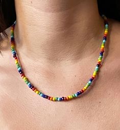 A simple yet elegant rainbow beaded necklace/choker. Special for any occasion or just everyday. Rainbow Beaded Necklace, Beaded Jewelry Necklaces, Bee Crafts, Thousand Oaks, Rainbow Beads, Necklace Choker, Beaded Necklaces, Seed Beads, Beaded Jewelry