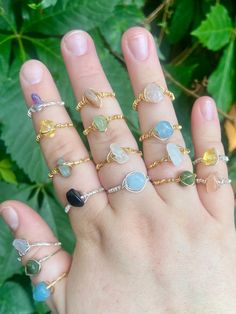 Dainty crystal rings made by me :) so light and comfortable you may forget you're even wearing them!! They can be customized through stone choice, metal choice, and ring size. The stones have different meanings and spiritual properties associated with them, however choose what you think suits you best! I hope you enjoy!! <3 https://www.etsy.com/listing/1732878294/dainty-crystal-rings-wire-wrapped-silver?ga_order=most_relevant&ga_search_type=all&ga_view_type=gallery&ga_search_query=Dainty+Crystal+Rings+Wire+Wrapped%2C+Silver+and+Gold+Wire%2C+Gemstones%2C+Custom%2C+Handmade+Jewelry+%26lt%3B3&ref=sr_gallery-1-2&pro=1&frs=1&content_source=d876030c4e6472b6d6eee27d94b2a83e6bbb57d7%253A1732878294&search_preloaded_img=1&organic_search_click=1 Dainty Crystal Rings, Dainty Crystal Ring With Natural Stones As Gift, Handmade Dainty Crystal Ring For Gift, Dainty Wire Wrapped Crystal Ring Gift, Spiritual Style Silver Wire Wrapped Crystal Ring, Gift Sterling Silver Wire Wrapped Crystal Ring, Raw Crystal Wire Wrap, Spiritual Wire Wrapped Crystal Ring, Rings Wire