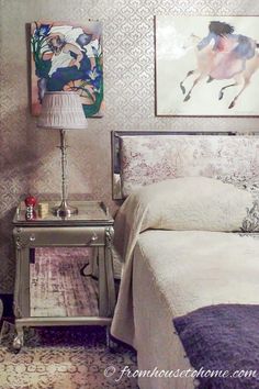 Purple Bedroom Makeover Nightstand Dark Purple Bedrooms, Purple Bedrooms, Purple Bedroom, Purple Rooms, Cute Dorm Rooms, Purple Home, Room Transformation, Elegant Bedroom