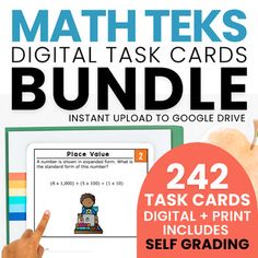 a poster with text that reads, math tasks bundle for students to use in the classroom