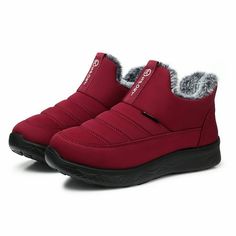 FAMITION Winter Boots for Womens Waterproof Snow Boot for Women Ankle Booties Slip On Warm Fur Lined Boots Insulated Winter Shoes Comfortable Walking Boots Outdoor Hiking Boots Snow Shoe Boots for 2023 Christmas Deal Boots Holiday Winter Shoes for Women This women's winter boots style is simple and stylish, the design function is complete, the faux fur lining is excellent thermal performance, the Insulated upper of slip on snow boots has a certain waterproof and snowproof function, the sole of w Fur Lined Ankle Boots, Boots For Women Ankle, Snow Shoe, Snow Boots For Women, Boots Design, Dressy Boots, Christmas Boots, Short Black Boots, Short Ankle Boots