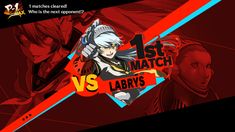 an animated video game with the title's first match versus lady's logo