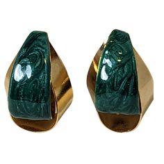 Why it's vintage 80s of course! Stunning goldtone with green enamel pierced earrings. Gorgeous!  #eBayStore #Enamel #Women #Earrings 80s Style, Women Earrings, Enamel Earrings, Green Enamel, Pierced Earrings, 80s Fashion, Vintage Watches, Of Course, Earings Piercings