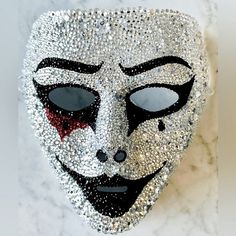 Please Read:Price Firm-Not Available To Add On Bundle Discount Offers Due To Exclusive Piece One Of A Kind Handmade Nwot Halloween Rhinestone Bedazzled Masquerade Bling Face Mask Mardi Gras Cosplay Fun A Unique Masterpiece Handmade Mask, Hand-Painted With Over 3,000 Crystals. A Great Investment To Use On Special Occasions For Masquerade Parties, Mardi Gras’s, Special Parties, Halloween Ocassion And More! This Mask Is Truly One-Of-A-Kind, Featuring A Custom Design That Was Painted And Crafted By Rhinestone Mask Halloween, Mask For Halloween, Rhinestone Halloween, Handmade Mask, Female Mask, Masquerade Party, Masquerade Ball, Halloween Masks, Mardi Gras