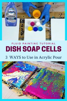 the cover of a book that shows how to use acrylic paint for dish soap