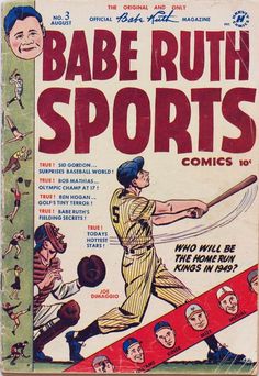 an old comic book with baseball players on the cover