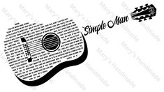 an image of a guitar with the words simple man on it