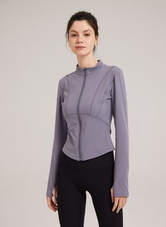 Fit Advice Model is: 177cm/5'8, Bust: 80cm/31″, Waist: 60cm/24″, Hips: 87cm/34″, Wearing size M. Description This outwear featuring a high collar, long sleeves and a sculpted torso made to fit your body. A perfect layer for a run on a windy day. Material 80% Polyester, 20% Spandex The fabric is super supportive, soft, light weight and moisture wicking. Wash at 30 degrees on reduced spin with like colors. Neither bleach nor dry clean. Do not tumble dry. High Stretch Activewear For Fall Sports, High Stretch Fall Activewear For Sports, Technical Long Sleeve Fall Outerwear, Fall Technical Outerwear With Long Sleeves, Fall Technical Long Sleeve Outerwear, Breathable High Stretch Activewear For Fall, Breathable Athleisure Activewear For Fall, Stretch Athleisure Track Jacket For Outdoor Activities, Long Sleeve Track Jacket For Fall Sports