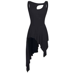 a black dress with an asymmetrical neckline