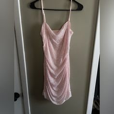 Light Pink, Sparkly Hoco Dress I Have Never Worn So I Have No Pictures In It Can Be Used For Any Event Not Just Hoco Baby Pink Glitter Dress, Pink Sparkly Hoco Dress, Mini Dress Hoco, Baby Pink Mini Dress, Sparkly Hoco Dress, Hoco Dress, Pink Mini Dress, Light Pink Dress, Pink Sparkly