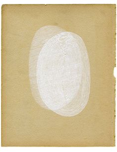 an old paper with a white circle drawn on the inside of it, in front of a white background