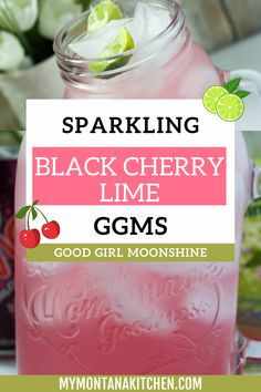 Pink good girl moonshine with limes in mason jar Thm Sipper Recipes, Good Girl Moonshine, Trim Healthy Mama Drinks, Moonshine Recipe, Thm Drinks, Virgin Drinks, Trim Healthy Mama Plan, Trim Healthy Momma