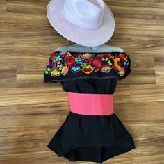 One Of A Kind Hand Embroidered Off The Shoulder Bohemian Top One Size Follow Me On Ig @Vanesaboutiqueny Belt And Hat Sells Separately Fitted Black Embroidered Top For Festival, Fitted Black Embroidered Top For Summer, Casual Embroidered Blouse For Party, Fitted Multicolor Top With Geometric Embroidery, Fitted Embroidered Top With Floral Design For Fiesta, Fitted Floral Embroidered Top For Fiesta, Fitted Festival Blouse With Geometric Embroidery, Fitted Blouse With Geometric Embroidery For Festival, Fitted Embroidered Blouse For Fiesta