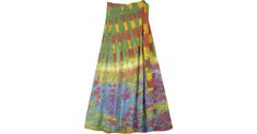 Natural Palette Tie Dye Long Wrap Around Skirt in Clothing - An organic fresh summer look wrap-around skirt in hand done tie-dye. Features: Wrap-Around-Skirt, Misses, Tie-Dye, Wrap Around Tie Dye Cotton Long Skirt. Beach Wrap Skirt, Natural Palette, Happy Hippie, Purple Pants, Tie Dye Cotton, Wrap Around Skirt, Fresh Summer, Chunky Jewelry, Bridesmaid Outfit