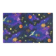 a purple and blue space themed background with stars