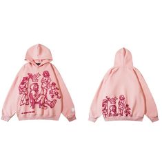 Stand out from the crowd with this unique harajuku cartoon graphic print hooded sweatshirt. show off your trendsetting style with this eye-catching design. Harajuku Anime, Street Jeans, Streetwear Hoodie, Y2k Hoodie, Women Streetwear, Estilo Hip Hop, Loose Outfit, Men Model, Funny Sweatshirts