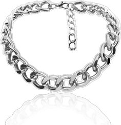 Trendy Silver Chain Necklace For Formal Occasions, Trendy Stainless Steel Chunky Chain Necklace, Trendy Stainless Steel Link Chain Necklace, Silver Chain Bracelet With Chain Strap, Trendy Formal Chunky Chain Necklace, Trendy Silver Chain Link Bracelet, Trendy Silver Link Chain Bracelet, Trendy Silver Curb Chain Bracelet, Trendy Metal Curb Chain Bracelet