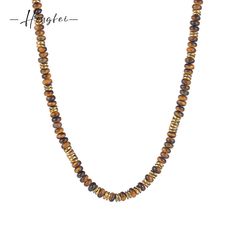 Material: Stainless Steel Color: Brown Fashion Element: Ellipse Style: INS Style Summer Brown Round Beads Jewelry, Elegant Brown Necklaces For Summer, Handmade Brown Necklaces For Summer, Handmade Brown Necklace For Summer, Female Design, Gold Necklaces, Gold Plated Necklace, Brown Fashion, Gold Plate