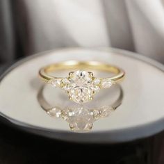 a close up of a ring on a plate