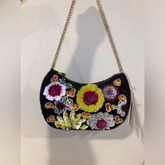 Gorgeous Handcrafted Beaded Gorgeous Shoulder Bag Made In India ! Very Unique And Gorgeous Embellished Black Clutch Bag, Black Embellished Clutch Bag, Black Embellished Handheld Shoulder Bag, Embellished Black Evening Shoulder Bag, Black Sequin Clutch Bag, Chic Black Embellished Shoulder Bag, Embellished Multicolor Crossbody Shoulder Bag, Multicolor Embellished Crossbody Shoulder Bag, Chic Hand-embellished Clutch Bag