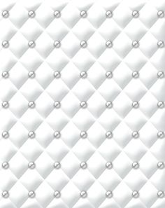 an upholstered white leather background with pearls on the edges and diamond - like design