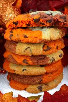 a stack of cookies sitting on top of each other