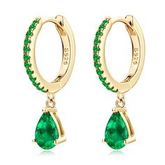 Description & Details The green of emeralds is the color of life and spring, year after year. And, for centuries, it has been the color of beauty and eternal love. • Material: Solid 925 Sterling Silver ∙ Emerald • Finish: Hypoallergenic ∙ Gold Plating• Dimensions: 13.5 x 21.4 mm each• All our work is custom made by hand with love Green Teardrop Hoop Earrings, Green Teardrop Hoop Earrings For May Birthstone, Green Dangle Hoop Earrings For Anniversary, Green Sterling Silver Hoop Earrings For May Birthstone, Green Emerald Hoop Earrings In Fine Jewelry Style, Fine Jewelry Emerald Hoop Earrings In Green, Fine Jewelry Green Sterling Silver Hoop Earrings, Green Emerald Hoop Earrings Fine Jewelry, Emerald Green Hoop Earrings Fine Jewelry