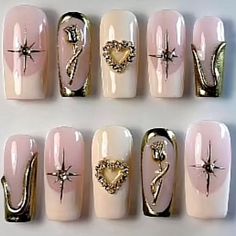 Pressons Nails, White French Nails, Custom Press On Nails, Punk Nails, Edgy Nails, Y2k Nails, French Nail, Pretty Gel Nails, Japanese Nails