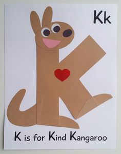 a kid made k is for kind kangaroo