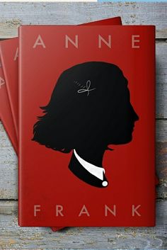 two red books with black silhouettes on them