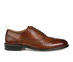 A time-honored design, the Franklin, a wingtip oxford by the experts at Thomas & Vine. Featuring genuine leather brogue detailing sitting on a comfortable memory foam insole. Genuine leather upper,Lace-up closure for a custom and secure fit,Approx. 1 inch heel,Classic round toe,Soft memory foam insole for added comfort,Durable synthetic outsole,Thomas & Vine® branding details | Men's Thomas & Vine Franklin Dress Shoes in Cognac Size 14 Medium Business Wingtip Oxfords With Removable Insole, Wingtip Office Dress Shoes With Removable Insole, Fitted Wingtip Dress Shoes With Removable Insole, Office Wingtip Leather Shoes With Removable Insole, Office Leather Wingtip Shoes With Removable Insole, Formal Wingtip Leather Shoes With Removable Insole, Wingtip Leather Shoes With Removable Insole For Derby, Wingtip Oxfords With Removable Insole For Semi-formal Events, Wingtip Lace-up Shoes With Removable Insole For Office