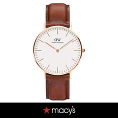 in stock Daniel Wellington Men, Daniel Wellington Watch, Classy Watch, Brown Leather Watch, Bracelet Cuir, Classic Watches, Brown Leather Strap, Rose Gold Watch, Beautiful Watches