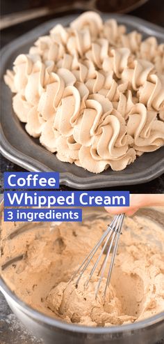 two pictures showing different types of whipped cream