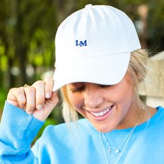 Our Initialed Hat is the perfect way to add a subtle hint of personalized style to your outfit. Choose from various hat colors and thread colors to custom embroider your two letter initials. Make a statement without sacrificing comfort in this everyday athleisure outfit piece. Clear Stadium Bag, United Monograms, Athleisure Outfit, Summer Bottoms, Heart Socks, Mint And Navy, Comfort Colors Sweatshirt, Pink Lemon, Sweat Set